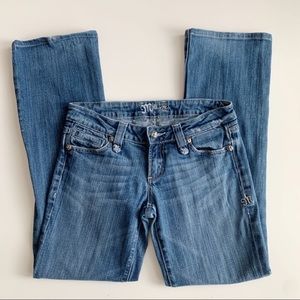 Miss Me Bootcut Jeans Medium Wash Cross Rhinestone